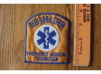 Vintage New York State Emergency Medical Technician EMT Patch Yellow Blue