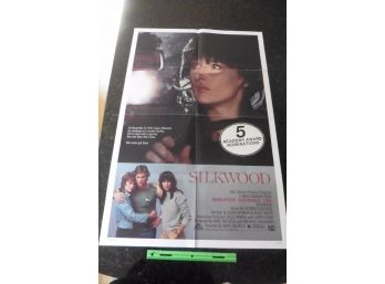 Silkwood Movie Poster 27 In X 41 In Meryl Streep, Kurt Russell, Cher - 1983