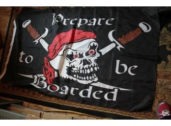 Skull Prepare To Be Boarded 3' X 5' Feet Flag Skull Flag Pirate Ship Black