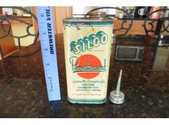 3 (three Not One) Vintage Siloo Tin NY Penetrant Motor Car Carburetor Ignition Litho Can Oil FULL