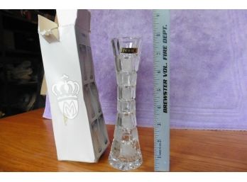 Vintage Miller Import Irena Bud Vase Hand Made In Poland 24 Lead Crystal W/ Box