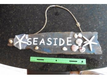 Seaside Sign Nautical Beach Driftwood Decor Wall Plaque Driftwood Style Shells Starfish