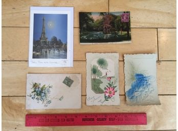 Vintage France Postcards Paris Written And Blank Carte Postale Card Lucon Jardin
