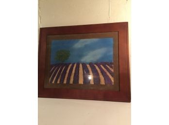 Great Landscape Painting Of Lavender Fields Beautiful Frame