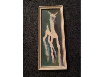 Abstract Llama Oil On Canvas, Signed!