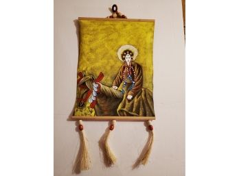 Asian Painted Wall Hanging Tapestry
