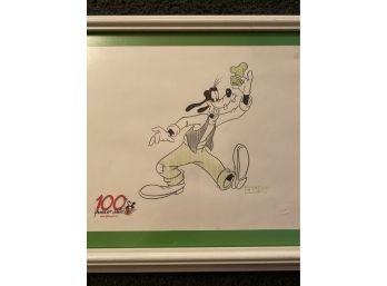 Goofy 100 Yrs Of Disney Magic Drawing, Signed & Stamped
