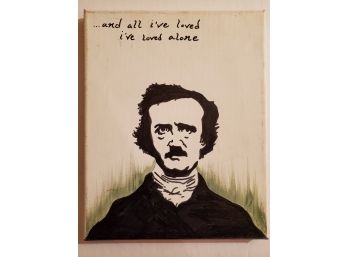 Edgar Allan Poe Portrait, Mixed Media.