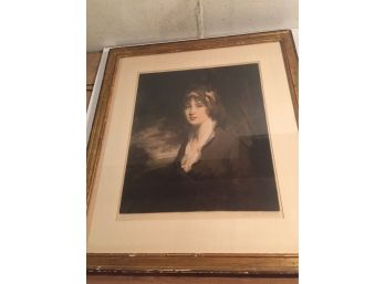 Large Engraving Signed T. Hamilton Crawford 1923 Portrait Of A Woman
