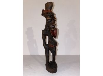 Hand Carved Wooden African Tribal Fertility Statue