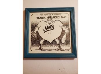 New York Mets Cartoon. Signed By Mayer.