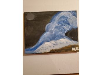 Moonlit Beach, Oil On Canvas