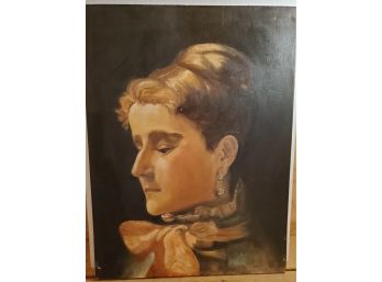 Elegant Victorian Woman, Oil On Canvas, Signed By Artist
