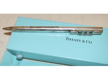 Tiffany & Co Sterling Silver Triple Heart Clip Pen