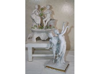 74.Pair Of Italian Porcelain Figural Groupings