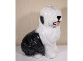 Porcelain Sheep Dog Statue