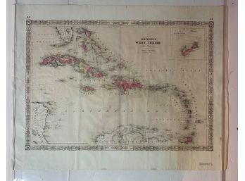 Map Of The West Indies And Caribbean By A.J. Johnson