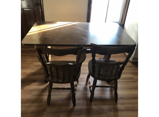 Wood Trestle Table With 4 Chairs