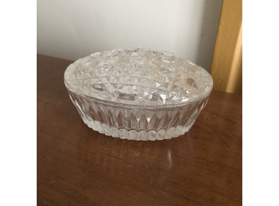 Covered Pressed Glass Dish
