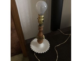 Vintage Wood And Glass Lamp
