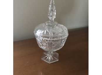 Crystal Pedestal Candy Dish With Lid