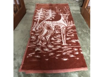 Large Vintage Throw Blanket With Bucks
