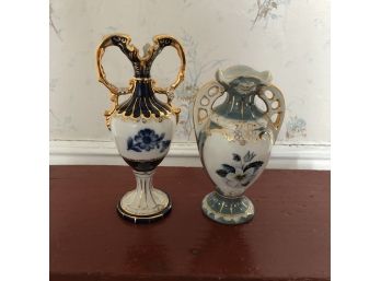 Set Of Two Royal Dux Bohemia Porcelain Vases