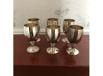 Set 6 Miniature Silver Goblets