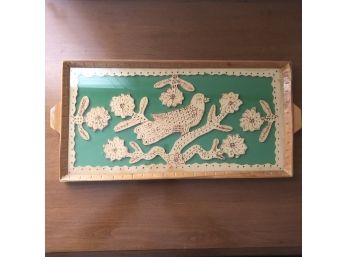 Vintage Bird Wood Cut Out Tray