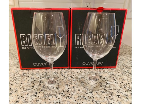 Set Of 8 Crystal Riedel Wine Glasses In Boxes