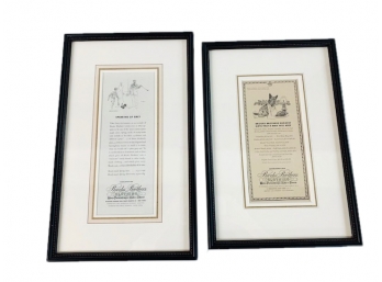 Pair Framed Brooks Brothers Advertisements