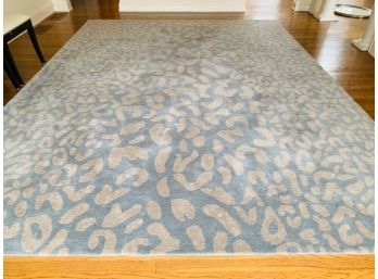 Surya Wool Area Carpet In Dusty Blue & Beige  Size:  9' X 12'
