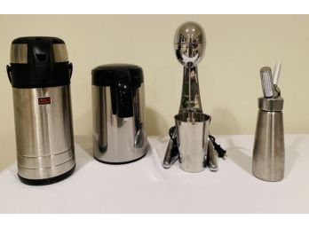 Stainless Steel Finish Beverage Dispenser, Milk Shake Blender &  Cookie Press