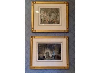 PR Of English Prints In Carved Gilt Frames