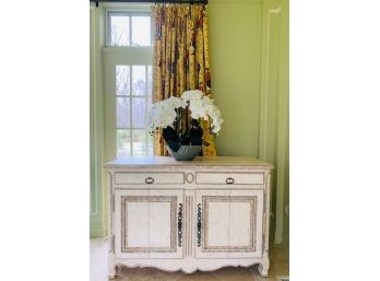 French Country Ivory Console Cabinet