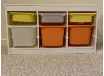 IKEA Set Of 6 New White Children's Storage Shelf Units  In Boxes With Bins