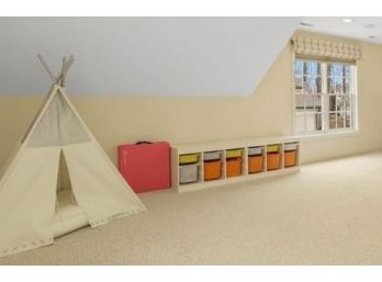 Pair Of Ikea Children's Storage Shelf Unit With Colored Bins