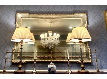 Gorgeous Carved Multi Panel Beaded Gilt Mirror