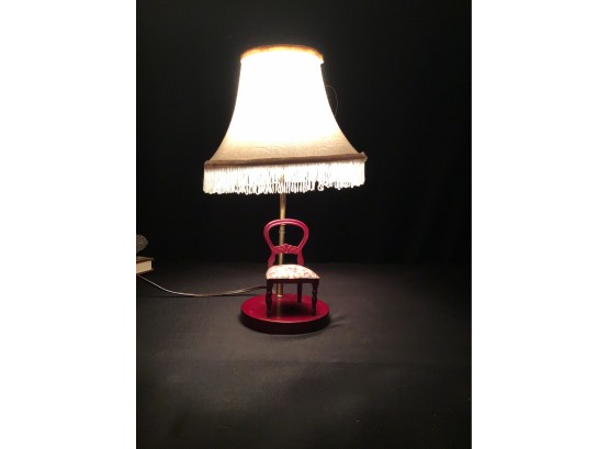 Novelty Chair Lamp With Fringed Shade