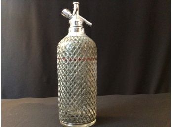 Vintage Sparklets Glass Seltzer Bottle Wire Mesh Covering Siphon