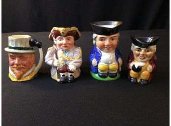 Lot Of 4  Small Vintage Toby Jugs England