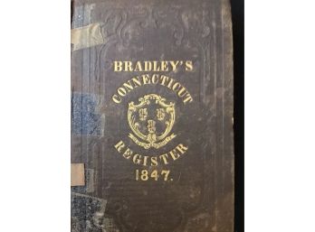 1847 Bradleys Connecticut Register Antiquarian Book