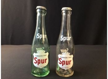 Pair Vintage Spur Soda Bottles Canada Dry