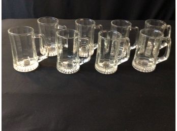 Eight Quality Heavy Glass Mugs Set Of 8