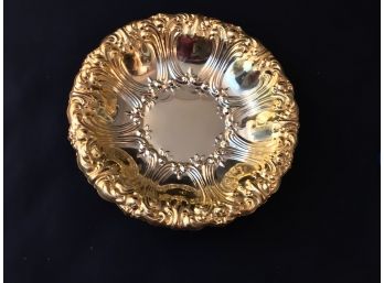 Large Kent Silversmiths 24 Kt Gold Plate Bowl