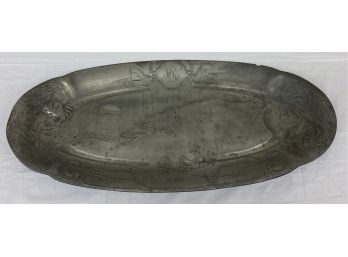 Antique Kayserzinn Pewter Fish Plate