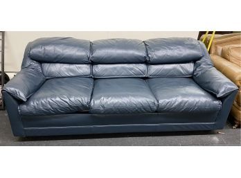 Hancock And Moore Blue Leather Sleeper Sofa