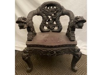Beautiful Carved Oriental Arm Chair