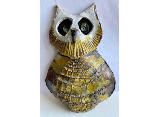 Ceramic Owl Wall Sculpture