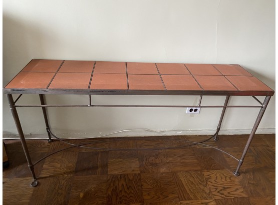 Metal Console Table With Tile Top